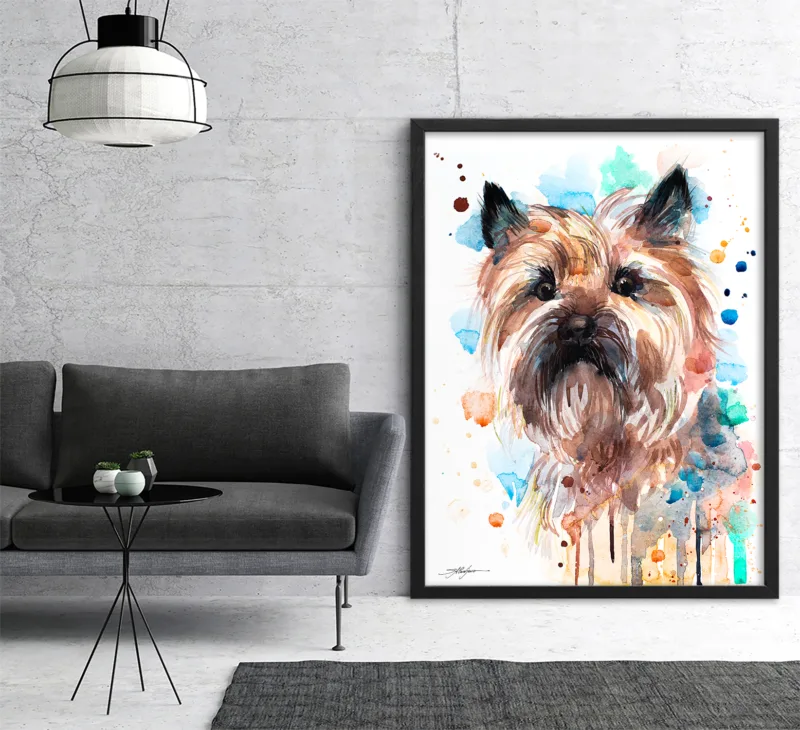 Cairn Terrier watercolor painting, limited edition art print by Slaveika Aladjova, view 4