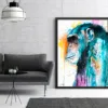 Colorful chimpanzee watercolor painting, limited edition art print by Slaveika Aladjova, view 3