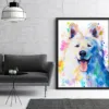 White Swiss Shepherd watercolor painting, limited edition art print by Slaveika Aladjova, view 3