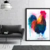 Colorful rooster watercolor painting, limited edition art print by Slaveika Aladjova, view 4