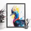 Cassowary watercolor painting, limited edition art print by Slaveika Aladjova, view 4