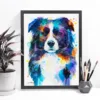 Border Collie watercolor painting, limited edition art print by Slaveika Aladjova, view 3