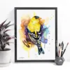 American goldfinch watercolor painting, limited edition art print by Slaveika Aladjova, view 3