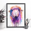 Colorful sheep watercolor painting, limited edition art print by Slaveika Aladjova, view 2
