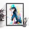 Little blue penguin watercolor painting, limited edition art print by Slaveika Aladjova, view 2