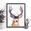 Mule deer watercolor painting, limited edition art print by Slaveika Aladjova, view 4