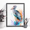 Shoebill watercolor painting, limited edition art print by Slaveika Aladjova, view 3