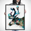 Reindeer watercolor painting, limited edition art print by Slaveika Aladjova, view 3