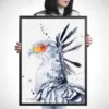 Secretary bird watercolor painting, limited edition art print by Slaveika Aladjova, view 4