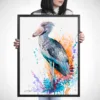 Shoebill watercolor painting, limited edition art print by Slaveika Aladjova, view 4