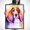 Basset Hound watercolor painting, limited edition art print by Slaveika Aladjova, view 4