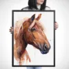 Suffolk Punch horse watercolor painting, limited edition art print by Slaveika Aladjova, view 3
