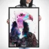 White-headed vulture watercolor painting, limited edition art print by Slaveika Aladjova, view 3