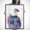 Bearded vulture watercolor painting, limited edition art print by Slaveika Aladjova, view 4