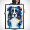 Border Collie watercolor painting, limited edition art print by Slaveika Aladjova, view 4