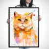 Ginger cat watercolor painting, limited edition art print by Slaveika Aladjova, view 4