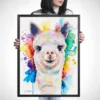 Alpaca watercolor painting, limited edition art print by Slaveika Aladjova, view 3