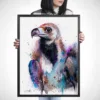 Cinereous vulture, Eurasian black vulture, watercolor painting, limited edition art print by Slaveika Aladjova