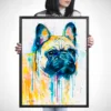 Fawn French bulldog watercolor painting, limited edition art print by Slaveika Aladjova, view 2