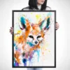 Fennec fox watercolor painting, limited edition art print by Slaveika Aladjova, view 3