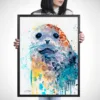 Harbor seal watercolor painting, limited edition art print by Slaveika Aladjova, view 4