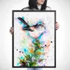 Long-tailed tit watercolor painting, limited edition art print by Slaveika Aladjova, view 3