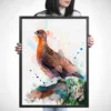 Red grouse watercolor painting, limited edition art print by Slaveika Aladjova, view 3