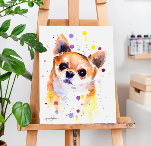Chihuahua watercolor painting, limited edition art print by Slaveika Aladjova