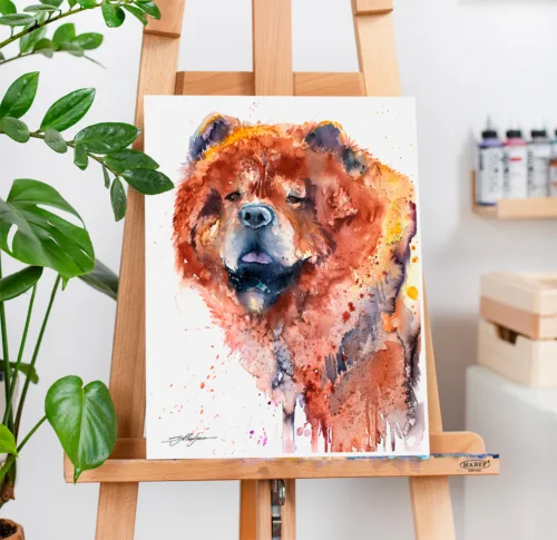 Chow Chow watercolor painting, limited edition art print by Slaveika Aladjova
