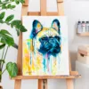 Fawn French bulldog watercolor painting, limited edition art print by Slaveika Aladjova
