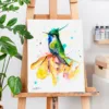 Green-crowned plovercrest hummingbird watercolor painting, limited edition art print by Slaveika Aladjova, view 3