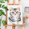 American Shorthair cat watercolor painting, limited edition art print by Slaveika Aladjova