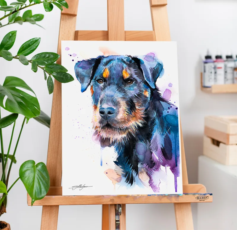 Jagdterrier watercolor painting, limited edition art print by Slaveika Aladjova, view 3