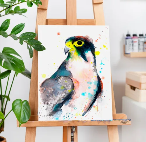 Lanner falcon Lanner falcon watercolor painting, limited edition art print by Slaveika Aladjova