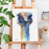 Ostrich watercolor painting, limited edition art print by Slaveika Aladjova, view 3