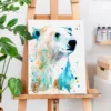 Polar bear watercolor painting, limited edition art print by Slaveika Aladjova