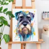 Schnauzer watercolor painting, limited edition art print by Slaveika Aladjova, view 2