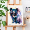 Sloth bear watercolor painting, limited edition art print by Slaveika Aladjova, view 2