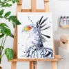 Secretary bird watercolor painting, limited edition art print by Slaveika Aladjova