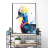 Cassowary watercolor painting, limited edition art print by Slaveika Aladjova, view 3