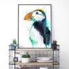 Atlantic puffin watercolor painting, limited edition art print by Slaveika Aladjova, view 4
