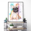 Fawn French bulldog puppy watercolor painting, limited edition art print by Slaveika Aladjova, view 4