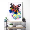 Three colorful butterflies watercolor painting, limited edition art print by Slaveika Aladjova, view 2