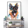 German Shepherd watercolor painting, limited edition art print by Slaveika Aladjova