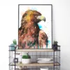 Golden eagle watercolor painting, limited edition art print by Slaveika Aladjova, view 4
