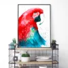 Green-winged macaw watercolor painting, limited edition art print by Slaveika Aladjova, view 4