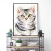 American Shorthair cat watercolor painting, limited edition art print by Slaveika Aladjova, view 4