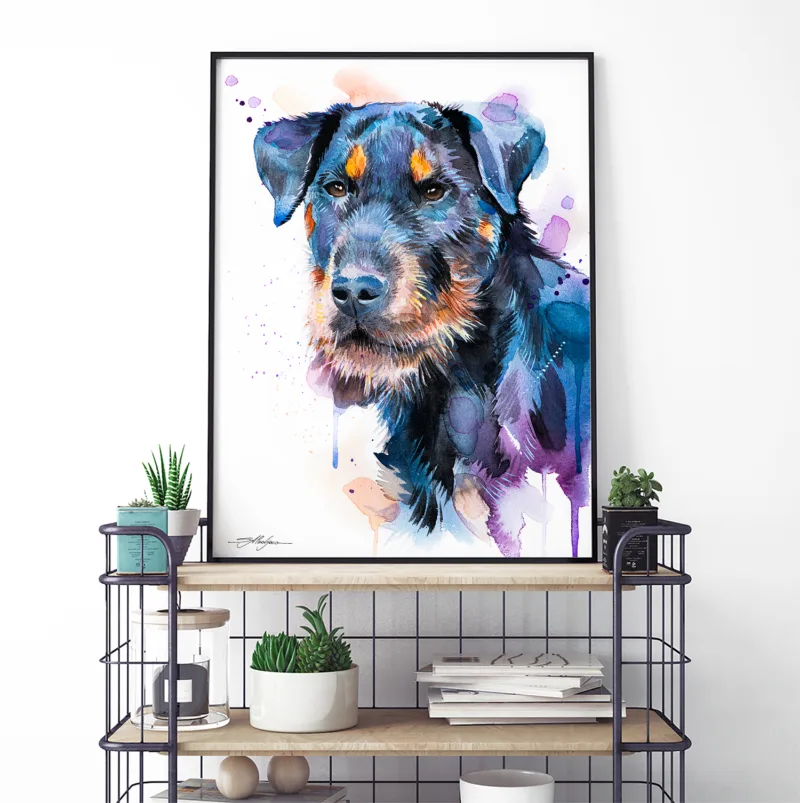 Jagdterrier watercolor painting, limited edition art print by Slaveika Aladjova