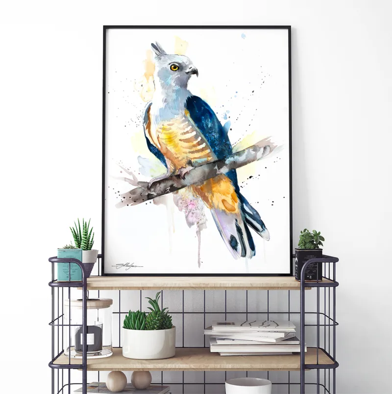 Pacific baza watercolor painting, limited edition art print by Slaveika Aladjova, view 4