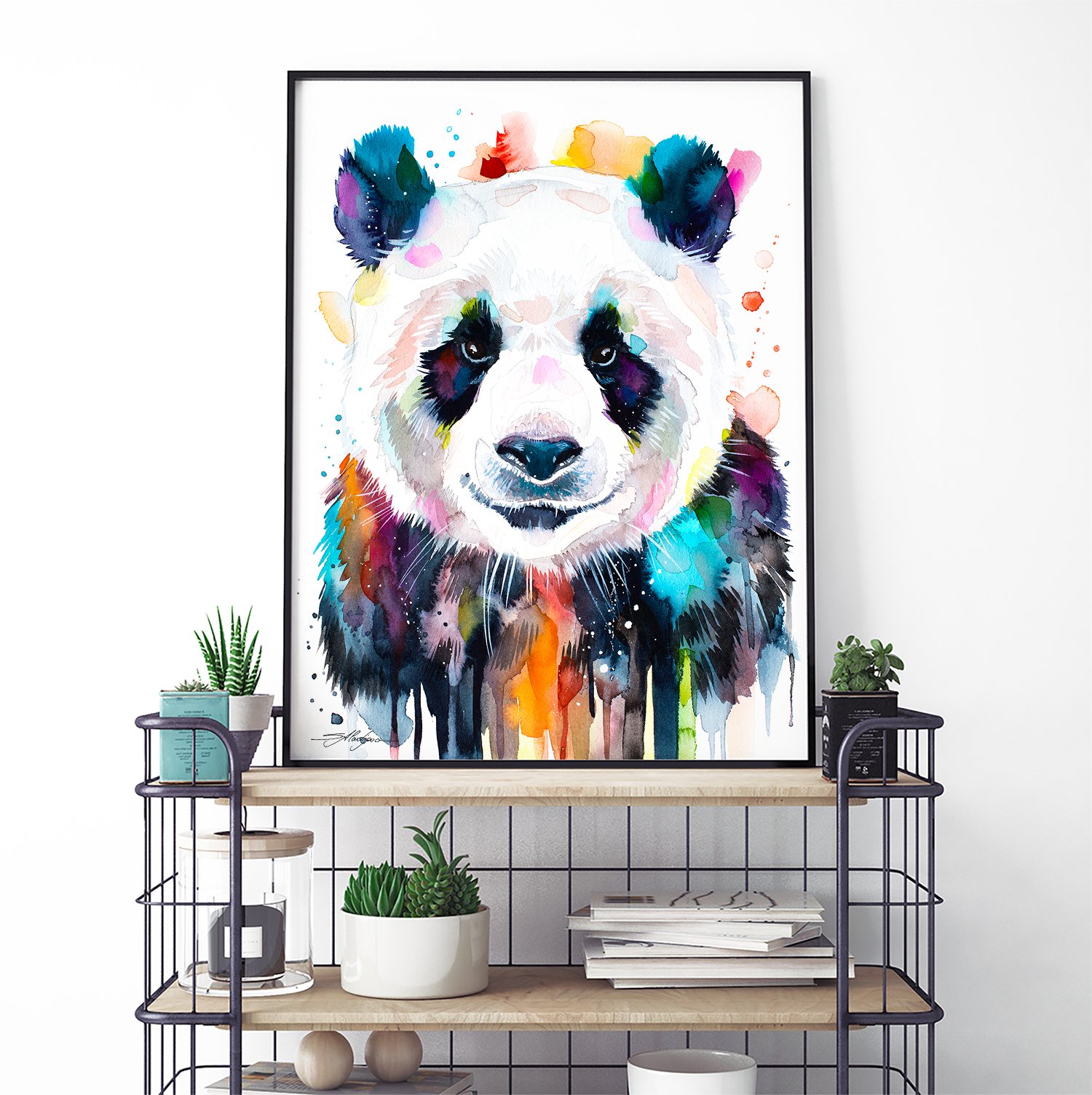 What Collectors Say 22 Colourful panda watercolor painting print by Slaveika Aladjova